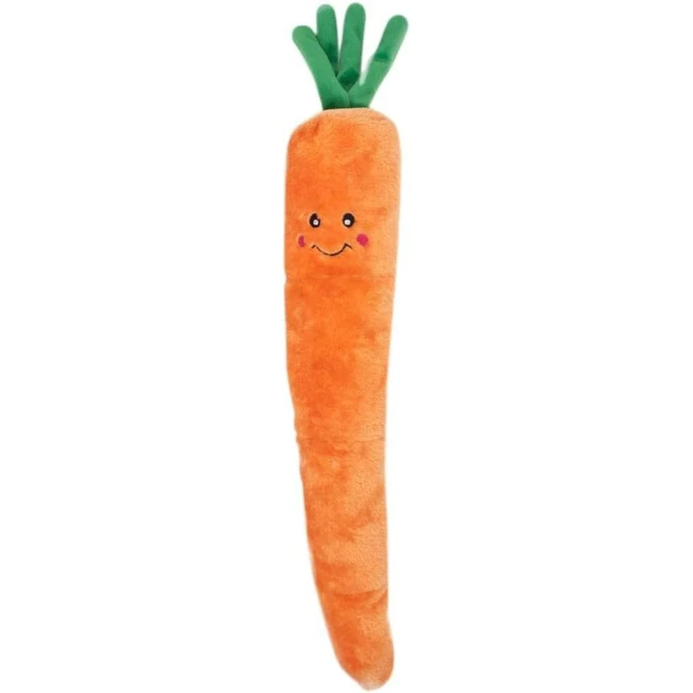 ZippyPaws Jigglerz Carrot Dog Toy Durable Plush Squeaky‎ 20